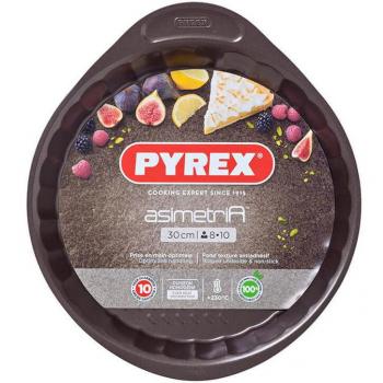 Molde para Tartas Pyrex Asimetria Acero Inoxidable Antiadherente 30x4 cm Metalizado Apto para Horno