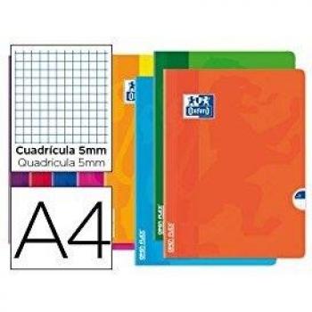 Libreta escolar oxford openflex tapa flexible optik paper 48 hojas din a4 cuadro 5 mm colores surtidos