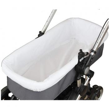 Rosy Fuentes - Funda para capazo de bebé - 33 x 72 cm - Cubre Capazo Bebé - Piqué - Resistente y Duradero - Ajuste perfecto - Accesorios para Bebé - Color Blanco