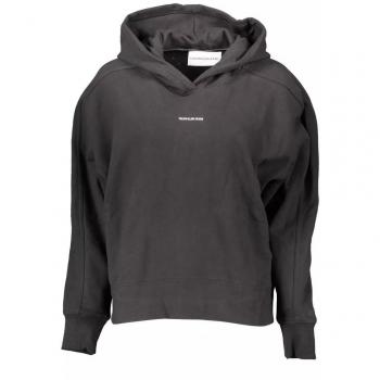 Calvin Klein Women's Black Hoodie with Print and Embroidery, Size XL