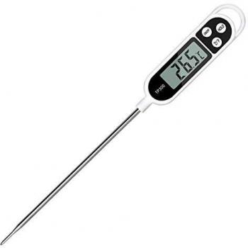 Termómetro de Cocina Digital, Nasharia Termometro Alimentos con Pantalla LCD para Lectura Instantánea, Termómetro Carne con Sonda Larga, Conmutable a °C/°F, para Cocinando, Barbacoa, Comida, Líquido