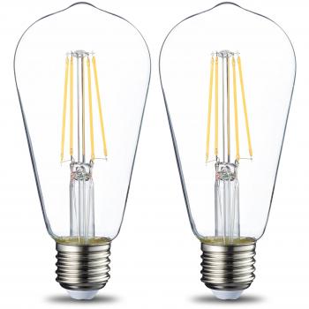 Amazon Basics - Bombilla LED E27 Vintage Edison, ST64, 7 W