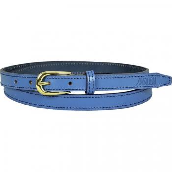 Cinturón de mujer de cuero genuino Jaslen, cinturones de piel, ideal para el uso diario, talla ajustable, color azul