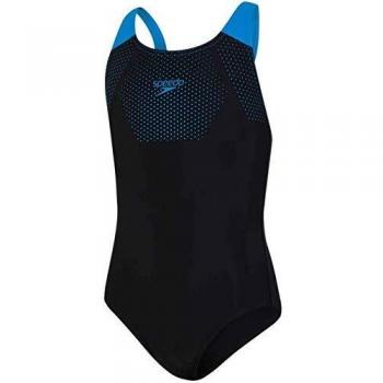 Bañador Speedo Tech Placement Muscleback Negro Azul para Niña - 7-8 Años