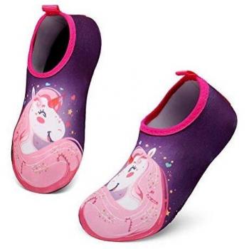 SOLLOMENSI Zapatos de Agua Escarpines para Niños Niñas Secado Rápido Calcetines Descalzos de Aqua para Al Aire Libre Playa Nadando Paseo Surf Buceo Snorkel Yoga Ejercicio