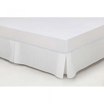 Cubrecanapé Rústico Blanco Óptico de 105 cm - Tipo Colcha - 50% Algodón / 50% Poliéster - Altura 35 cm - Medidas: 105 x 190/200