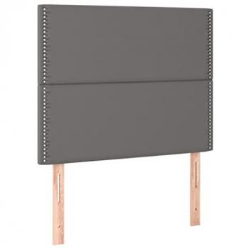 Cabeceros 2 unidades de cuero sintético gris 90x5x78/88cm