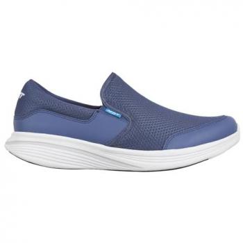 MBT Modena III Denim Blue Leather Textile Men's Slip-On Sneakers Size 44.5