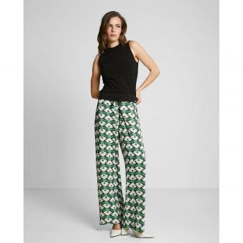 Pantalones fluidos de mujer con estampado de flores