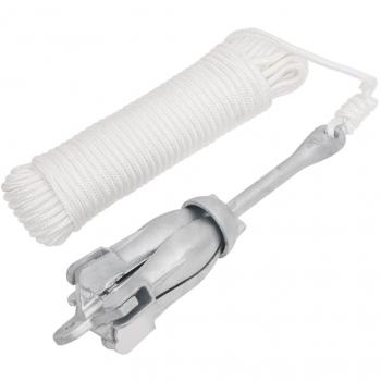 Ancla Plegable con Cuerda de Hierro Maleable Plateado 6 kg