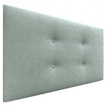 Cabecero Tapizado de Polipiel o Tela Aqualine Verde Agua con 2 Hileras de Botones (110x50cm, para Camas 80/90/105)