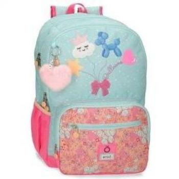 Mochila Enso Ballons de Doble Compartimento Adaptable, 32 cm x 44 cm x 17 cm, Fabricada en Poliéster, Multicolor