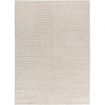 Alfombra Verona Geométrica de Interior con Relieve en Crema - Tamaños disponibles: 80x150 cm, 120x170 cm, 160x230 cm