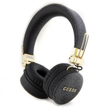 Auriculares Bluetooth Guess 4G PU Cuero con Logo Metálico Negro, ANC, 32h de Autonomía
