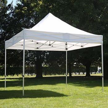 Toldo Plegable de Aluminio 3x3m Color Blanco - Estructura Resistente y Techo de Poliéster 300 g/m²