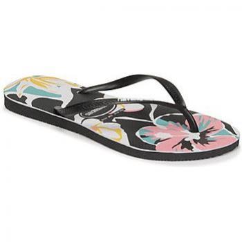 Chanclas Havaianas Slim Floral Basic para Mujer en Negro de Caucho