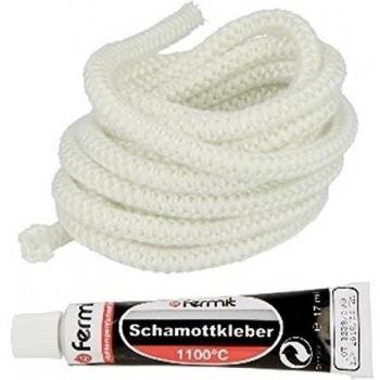 Fermit (fibra de vidrio redonda cuerda Juego de diámetro 12 mm con aislamiento adhesivo 17 ml, hasta 1100 °C