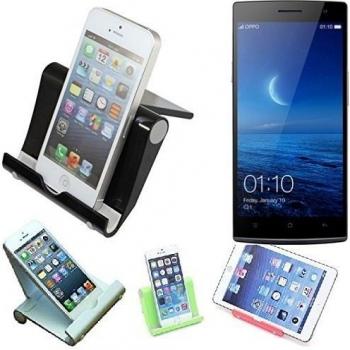 Escritorio Soporte universal dock para Oppo Find 7, negro, fuerte, ligero y compacto | Multi-ángulo del sostenedor del soporte portátil para tabletas, e-readers y smartphones Fold-Up Docking Station cuna del muelle turística montaje muelle Viajes titul