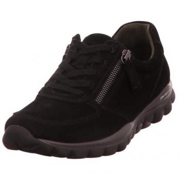 Zapatillas Gabor Rollingsoft con talón compensado, deportivas de mujer, color negro, talla 36, con plantilla OPTIFIT intercambiable