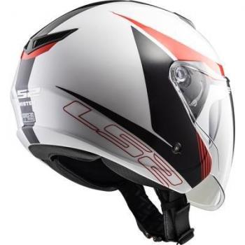 305732002XL - LS2 OF573 Twister Plane Open Face Motorcycle Helmet XL White Black Red