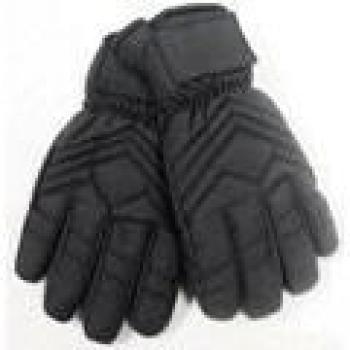 Salut-Vitesse-Gants de Ski homme Noir Taslon et Paume en cuir de vachette Taille M