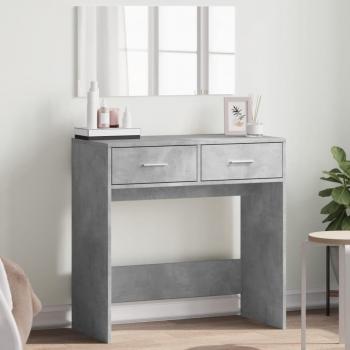 Tocador con espejo color gris hormigón 80x39x80 cm, mesa tocador, tocador de maquillaje, muebles de vestidor, mesa de maquillaje