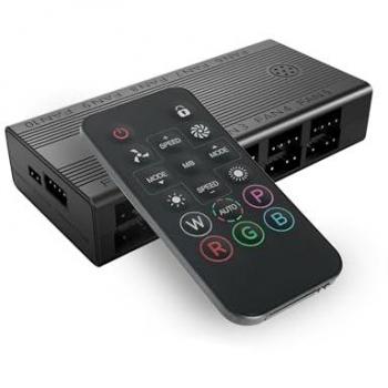 Controlador Hub Remoto Mars Gaming MF-HUB para 10 Ventiladores PWM y 10 Dispositivos ARGB con Sincronización Total, Color Negro