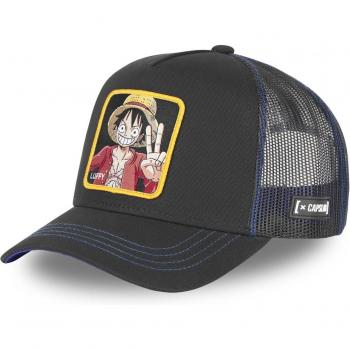 Gorra Trucker Capslab Negra One Piece Luf1 - Monkey D. Ruffy - para Hombre - multicolor, con malla y diseño de anime