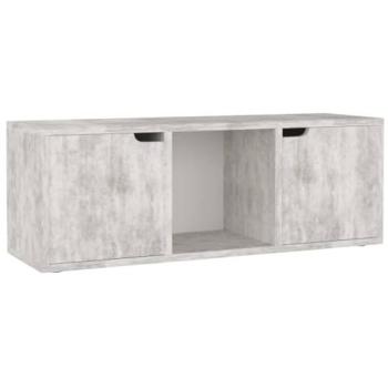 Mueble TV Multimedia Rectangular Contemporáneo en Madera Contrachapada Gris 88,5 x 27,5 x 30,5 cm