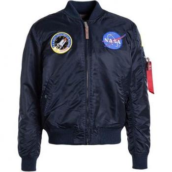 Alpha Industries Men's MA-1 VF NASA Blue Bomber Jacket Size L