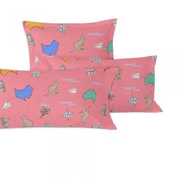 Funda de Almohada Multicolor Kangaroo 80x80 cm, 100% Algodón, Calidad Superior