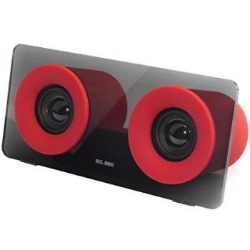 ELBE ALT-321-RD - Altavoz Bluetooth portátil, doble salida de audio, 6 W, Aux-In, color rojo