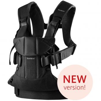 BABYBJÖRN Mochila Porta Bebé One, Algodón Mix, Negro