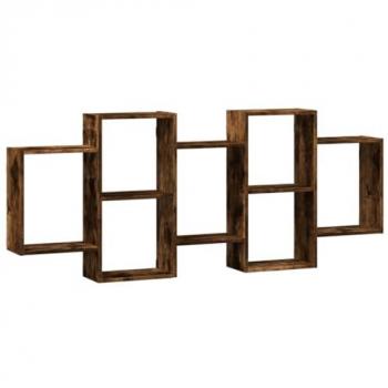 Estantería de Pared Madera Ingeniería Roble Ahumado 159x18x65cm, Estante Flotante, Estante de Exhibición de Pared