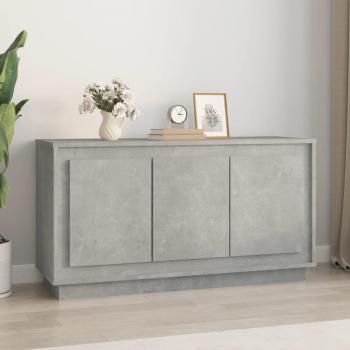 Aparador de madera contrachapada gris hormigón 102x35x55 cm, mueble de almacenaje de salón, armarios con puertas, cajón de madera, buffet para salón moderno, armario auxiliar, armario