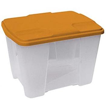 Caja de Plástico Multiuse con Fondo Transparente y Tapa Naranja L390x290xH272 mm