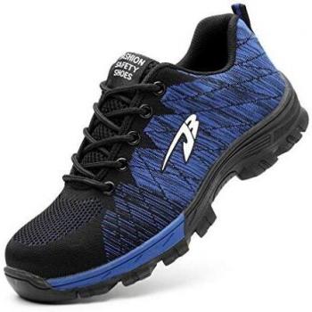 Smarten Zapatos de Seguridad Mujer Antideslizante Zapatillas de Seguridad Hombre Transpirable y Cómodas Calzado de Protección Jbblue 45 EU