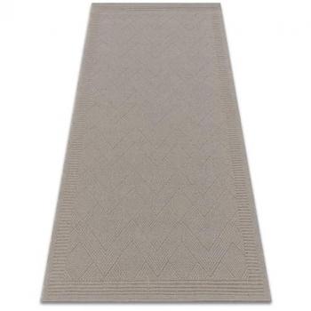 Alfombra de Lana Villa Zigzag SIZAL Tejido Plano Beige Oscuro 160x230 cm