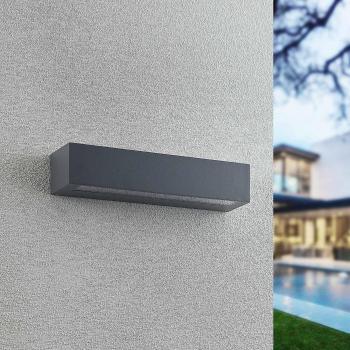 Aplique LED de exterior Arcchio Miraz, gris oscuro, moderno, hecho de aluminio, 1 llama