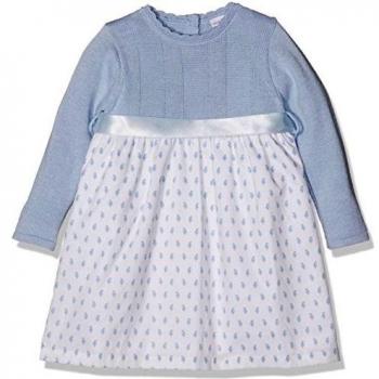 NECK & NECK Tricotosa Bebe-16I01503.20, Vestido para Bebés, Celeste 20, 6M