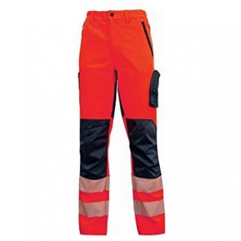 U-Power Pantalones de trabajo de alta visibilidad Roy XL Rosso 52% Poliéster/44% Algodón/4% Spandex Red Fluo