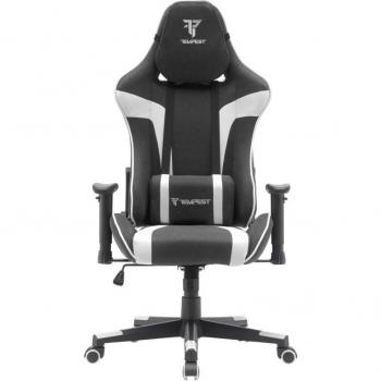 Silla Gaming Tempest Conquer Negra/Blanca Tela Transpirable