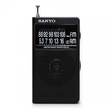 Radio Portátil SANYO KS101 AM/FM con Entrada para Auriculares, Color Negro