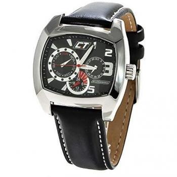 Chronotech Mens Analogue Quartz Watch with Leather Strap CC7049M-02