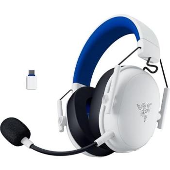 Auriculares Inalámbricos Razer BlackShark V3 X HyperSpeed para PlayStation - Gaming Ultraligeros 270g con Sonido Triforce 50mm y Micrófono Desmontable - Blanco
