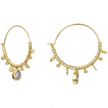 Pendientes de Plata de Ley 925 con Circonita Brillante acabados en oro amarillo de 18K - Erlah