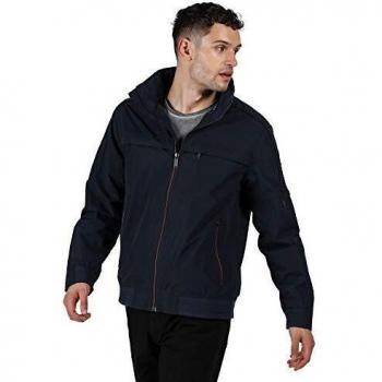 Regatta Montel-Chaqueta Bómber Ligera, Impermeable Y Transpirable con Capucha Oculta Jackets Waterproof Shell, Hombre, Navy, XXXL