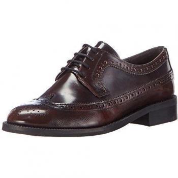 Virus 25234 - zapato oxford de cuero mujer, color beige, talla 40