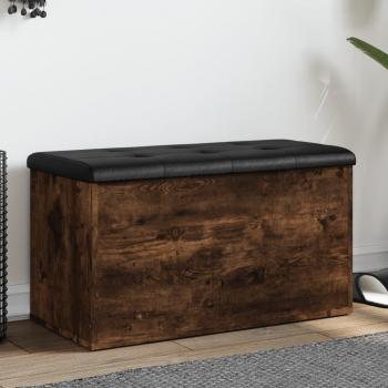 Banco de almacenamiento de roble ahumado 82X42x45 cm de madera multicapa