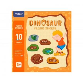 Juego didáctico Mideer dinosaurio con 64 adhesivos para suelo removibles MD2077